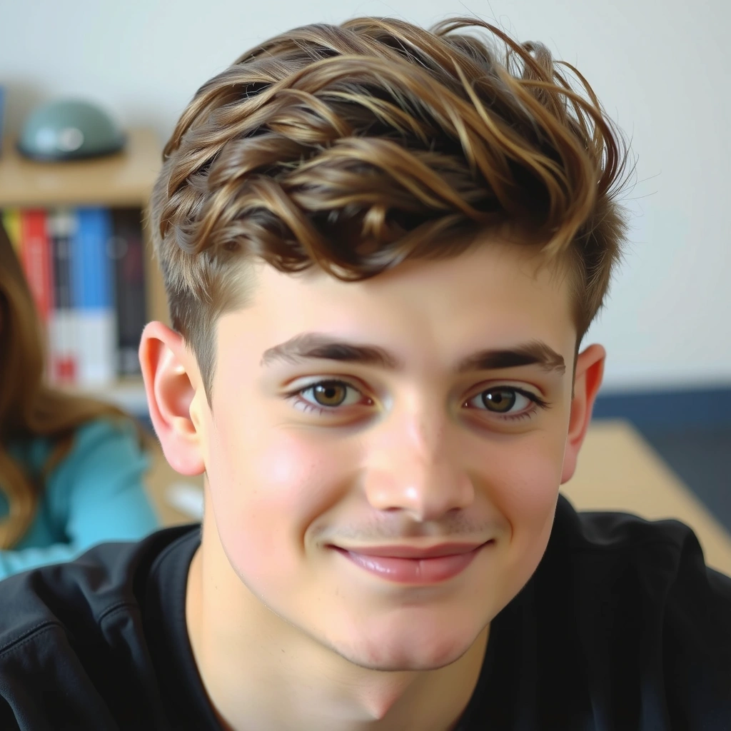 Porträt eines konzentrierten Studenten namens Tim J.