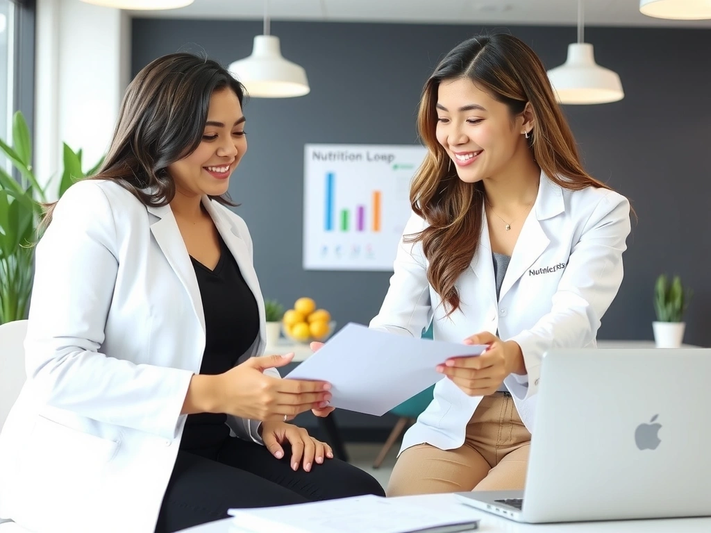 Team von Ernährungsberatern lächelt